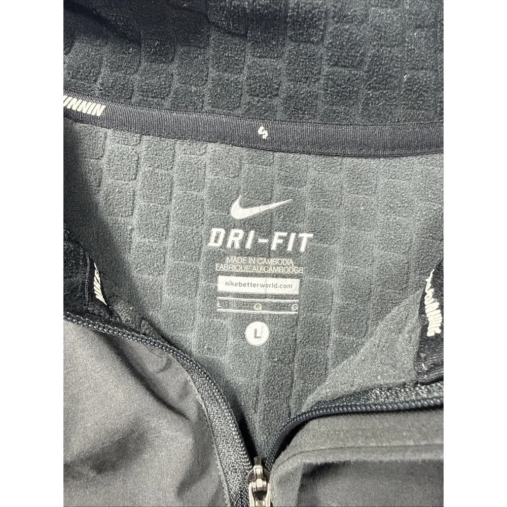 Nike Running Dri-FIT Women's Quarter Zip Pullover Black Reflective Large Thermal